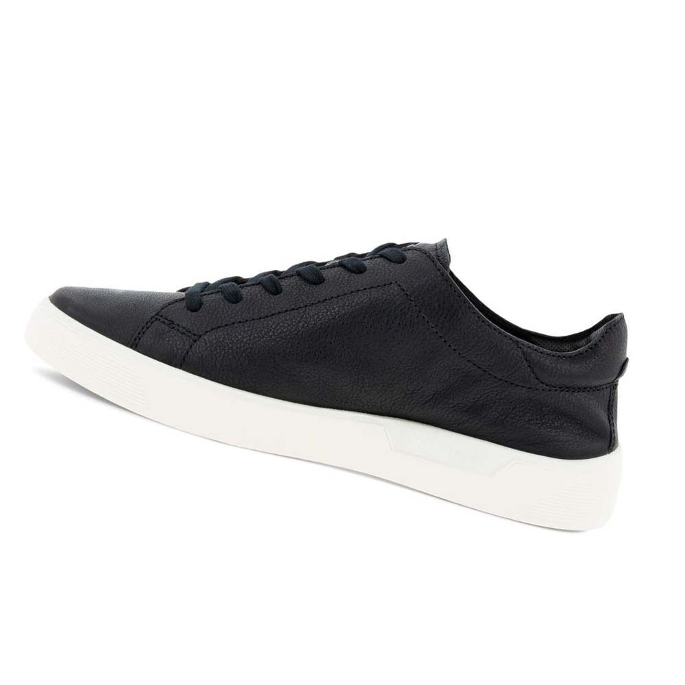 Men's Ecco Street Tray Retro 2.0 Sneakers Black | Canada 666VRW